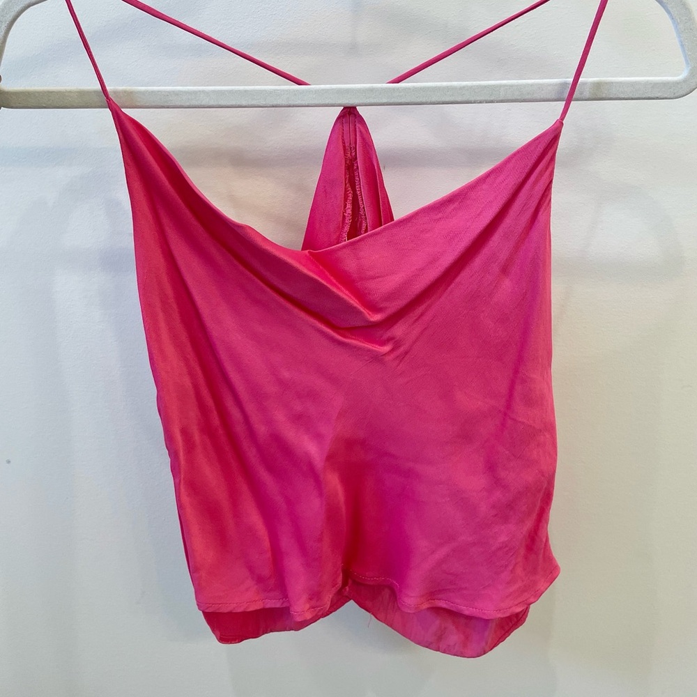 Zara pink satin cami